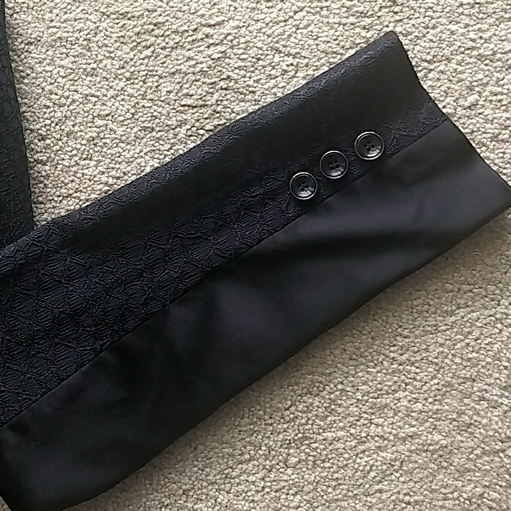 Cache Blazer Pantsuit Black Textured Snake Print - image 6